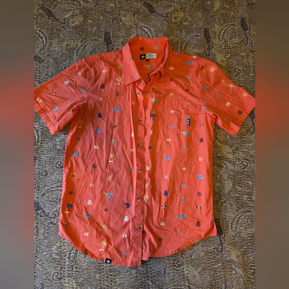 Coral Patterned Men's Shirt